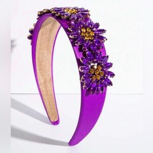 Women Rhinestone & Flower Decor Glamorous Headband